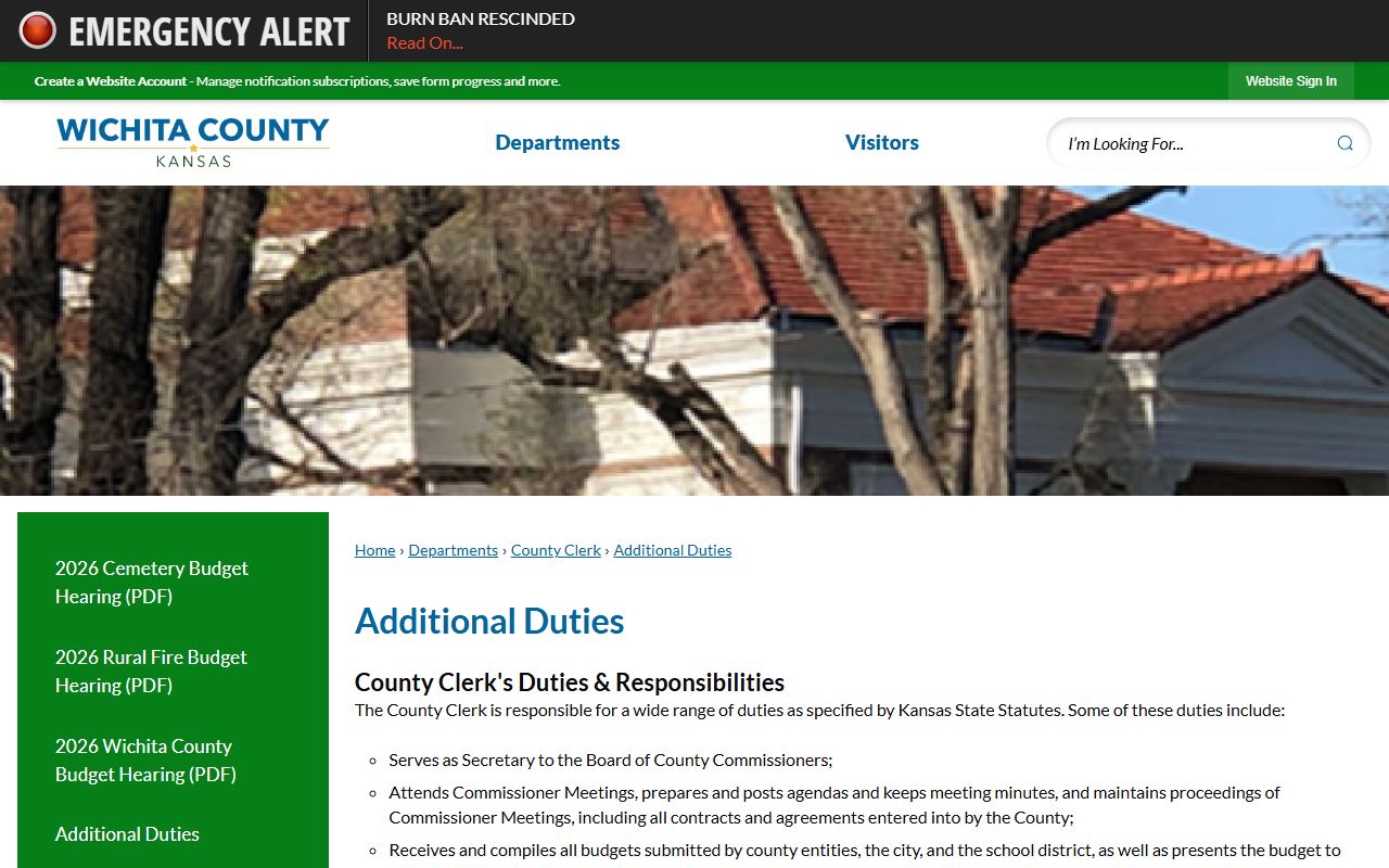 Wichita County clerk records county clerk duties page