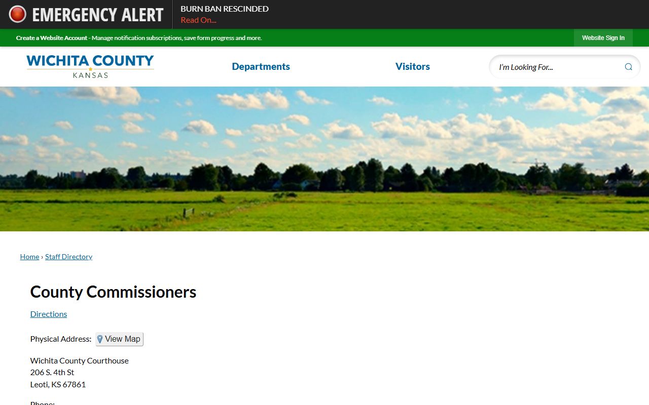 Wichita County clerk records county commissioners directory