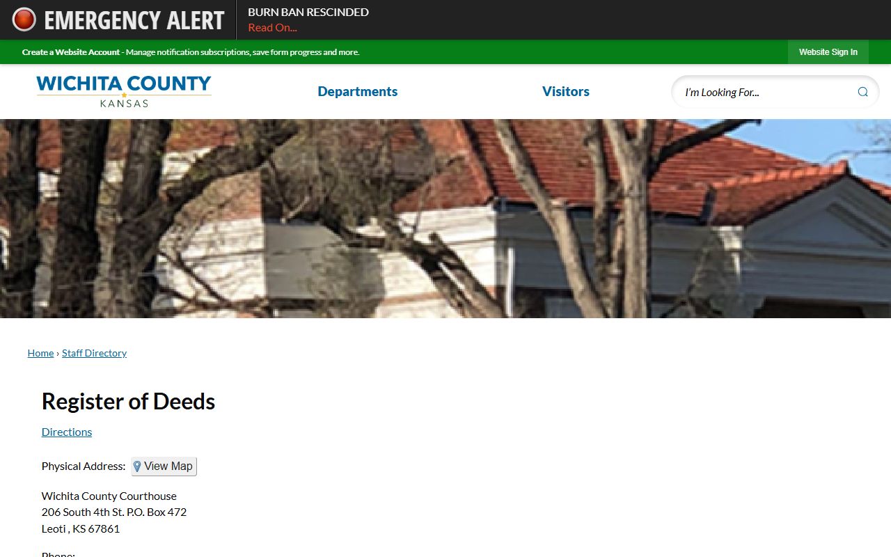 Wichita County clerk records Register of Deeds directory