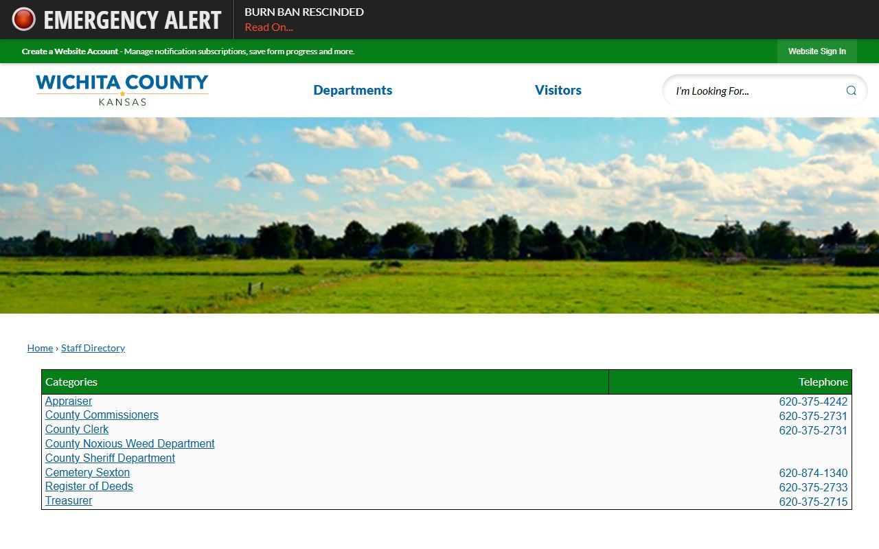 Wichita County Clerk of the District Court staff directory source