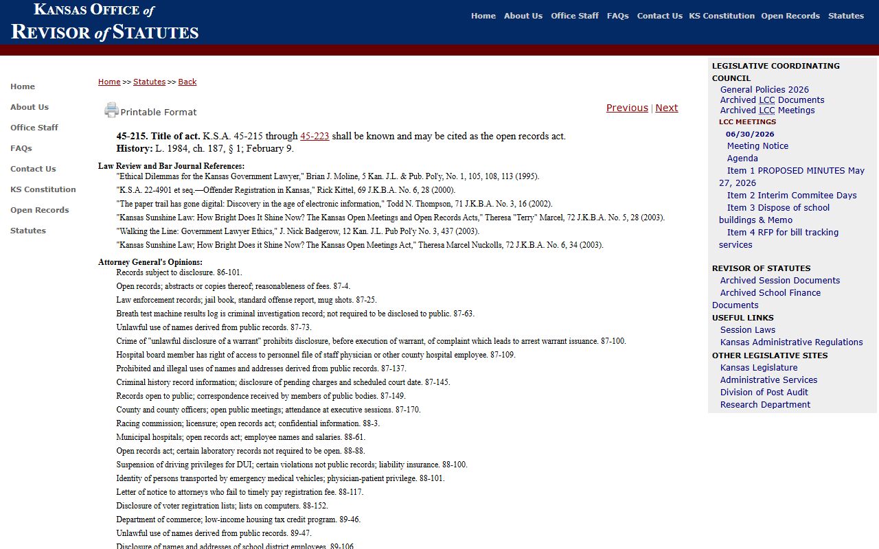 Wichita County court records Kansas Open Records Act source