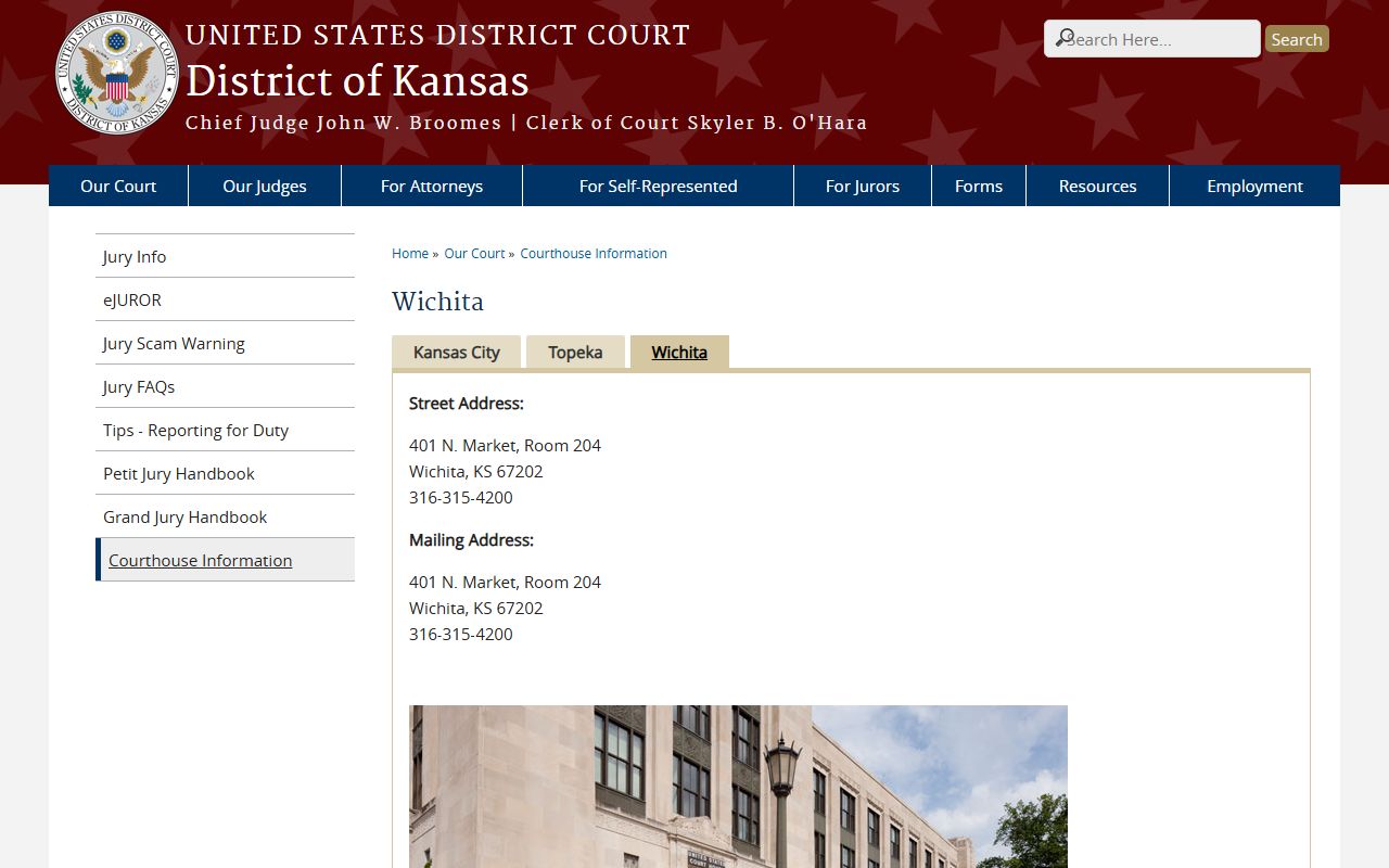 Wichita County district court records federal Wichita courthouse source