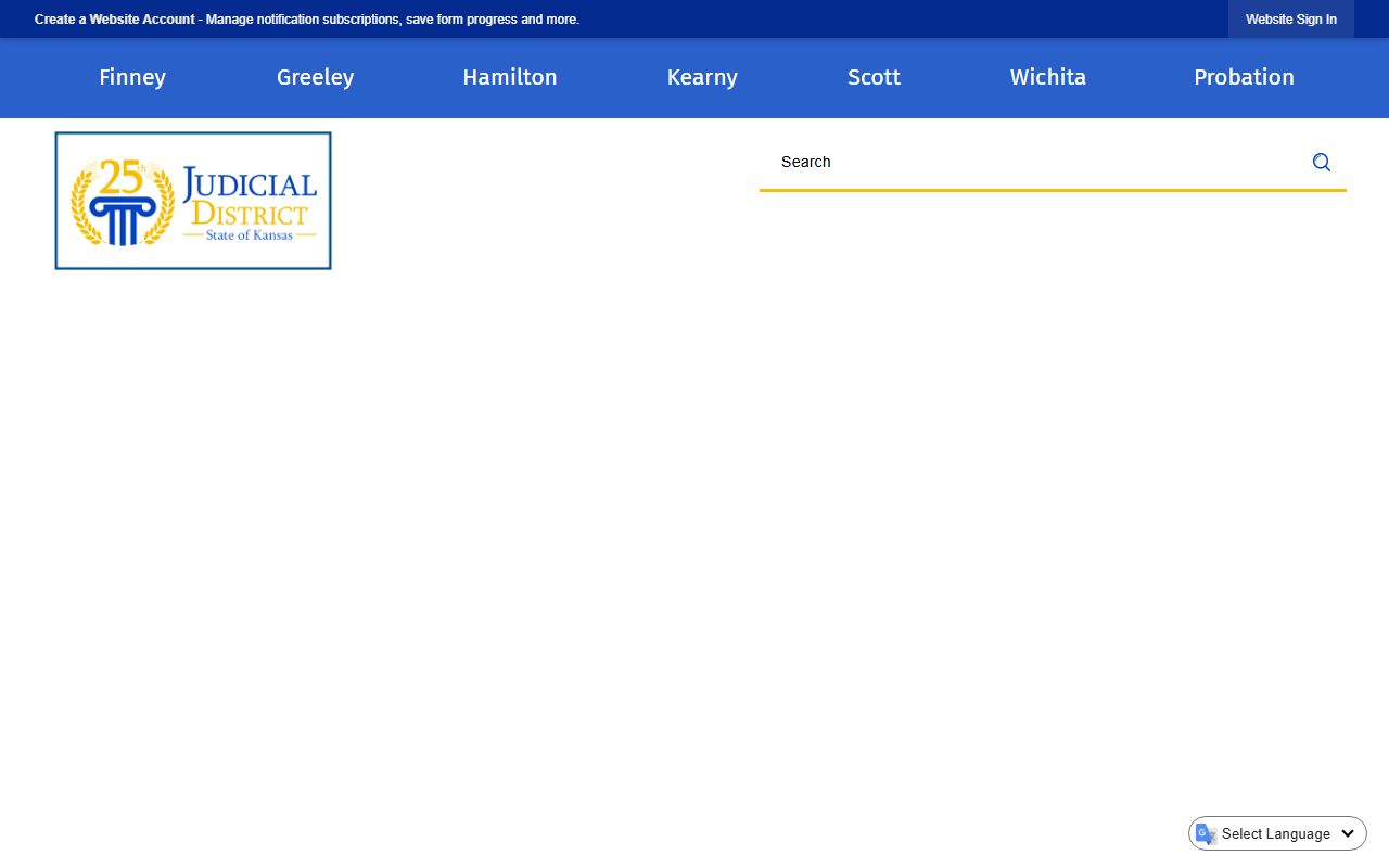 Wichita County court records 25th Judicial District homepage