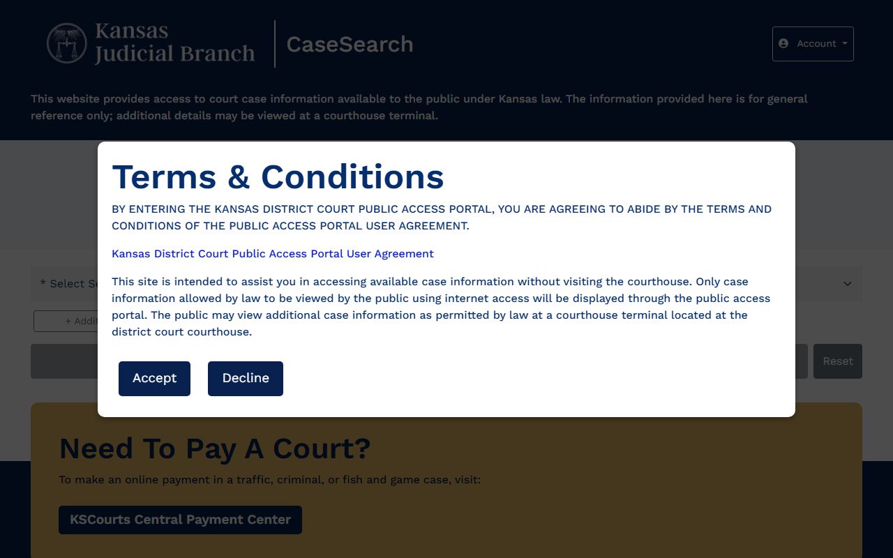 Wichita County court records Kansas Case Search portal
