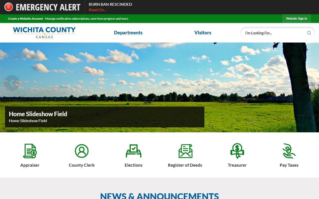 Wichita County court records county homepage